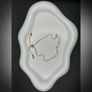 Gold Filled Adjustable Baguette CZ Bracelet – Dainty Sliding Chain